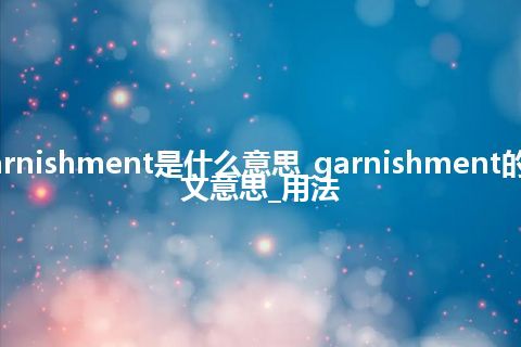 garnishment是什么意思_garnishment的中文意思_用法