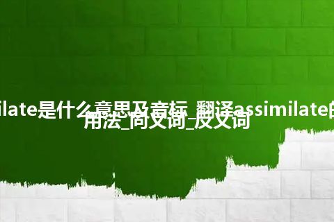 assimilate是什么意思及音标_翻译assimilate的意思_用法_同义词_反义词