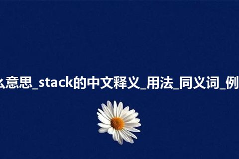 stack是什么意思_stack的中文释义_用法_同义词_例句_英语短语