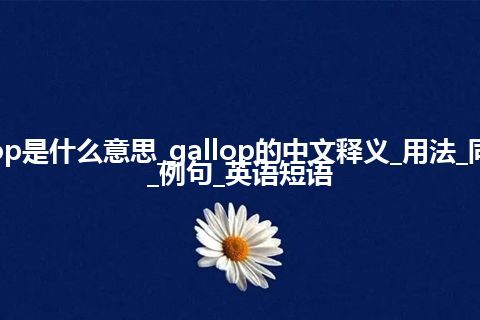 gallop是什么意思_gallop的中文释义_用法_同义词_例句_英语短语