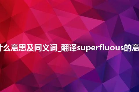 superfluous什么意思及同义词_翻译superfluous的意思_用法_同义词