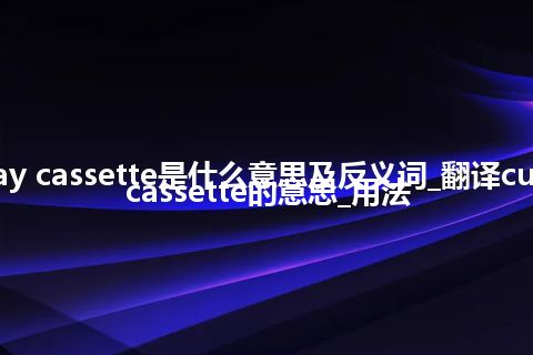 cut-away cassette是什么意思及反义词_翻译cut-away cassette的意思_用法