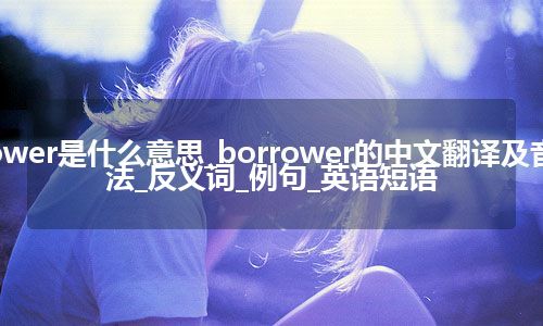 borrower是什么意思_borrower的中文翻译及音标_用法_反义词_例句_英语短语