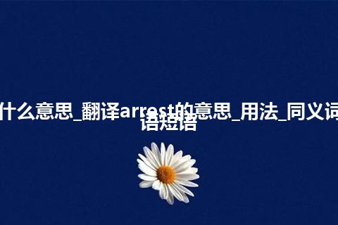 arrest是什么意思_翻译arrest的意思_用法_同义词_例句_英语短语