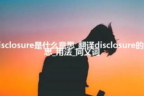 disclosure是什么意思_翻译disclosure的意思_用法_同义词