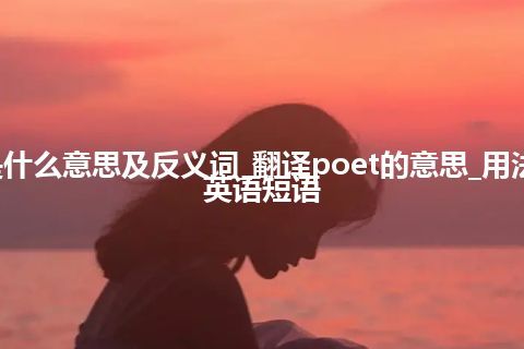 poet是什么意思及反义词_翻译poet的意思_用法_例句_英语短语