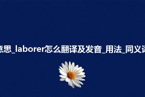 laborer是什么意思_laborer怎么翻译及发音_用法_同义词_例句_英语短语