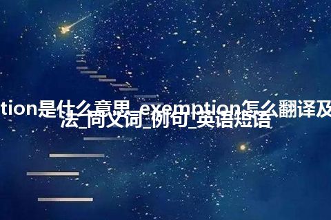 exemption是什么意思_exemption怎么翻译及发音_用法_同义词_例句_英语短语