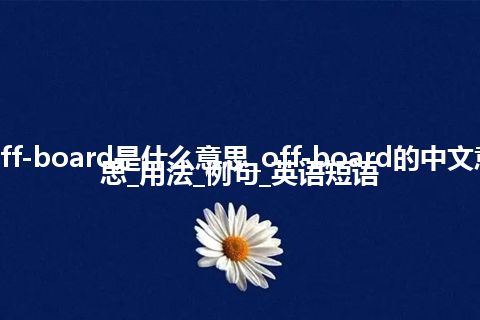 off-board是什么意思_off-board的中文意思_用法_例句_英语短语