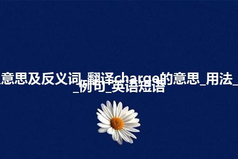 charge是什么意思及反义词_翻译charge的意思_用法_同义词_反义词_例句_英语短语