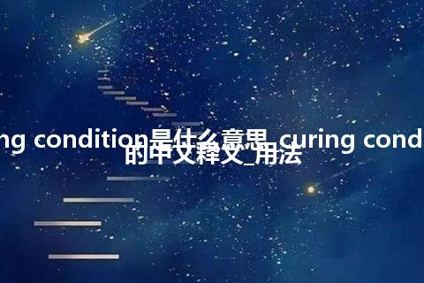 curing condition是什么意思_curing condition的中文释义_用法