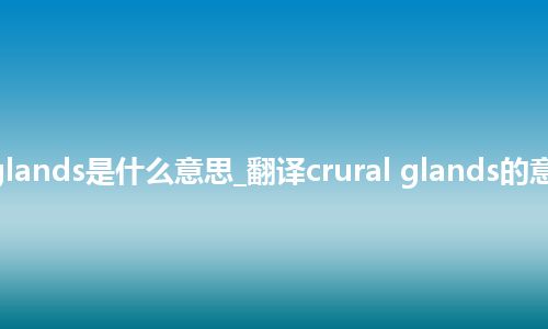 crural glands是什么意思_翻译crural glands的意思_用法