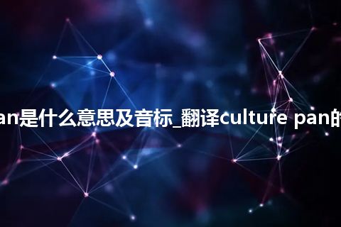 culture pan是什么意思及音标_翻译culture pan的意思_用法