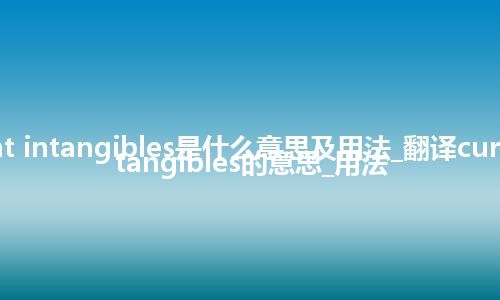 current intangibles是什么意思及用法_翻译current intangibles的意思_用法