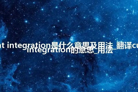 current integration是什么意思及用法_翻译current integration的意思_用法