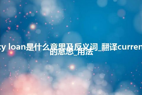 currency loan是什么意思及反义词_翻译currency loan的意思_用法