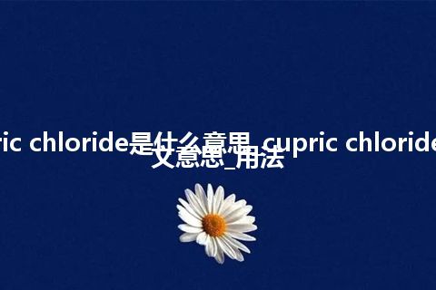 cupric chloride是什么意思_cupric chloride的中文意思_用法