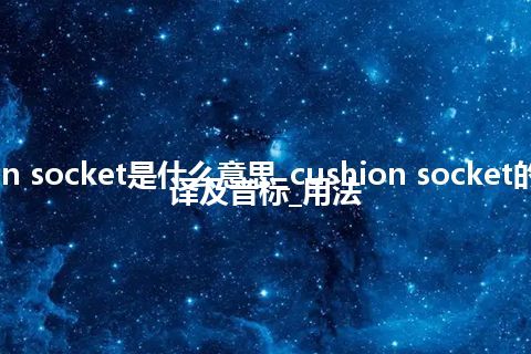 cushion socket是什么意思_cushion socket的中文翻译及音标_用法