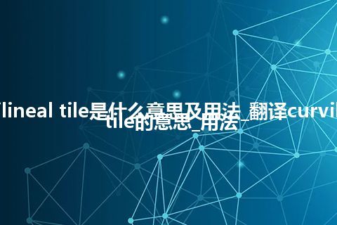 curvilineal tile是什么意思及用法_翻译curvilineal tile的意思_用法