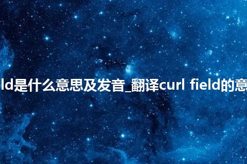 curl field是什么意思及发音_翻译curl field的意思_用法