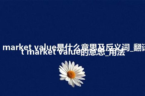 current market value是什么意思及反义词_翻译current market value的意思_用法