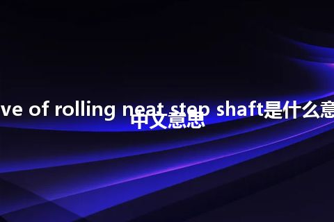 curve of rolling neat step shaft是什么意思_中文意思