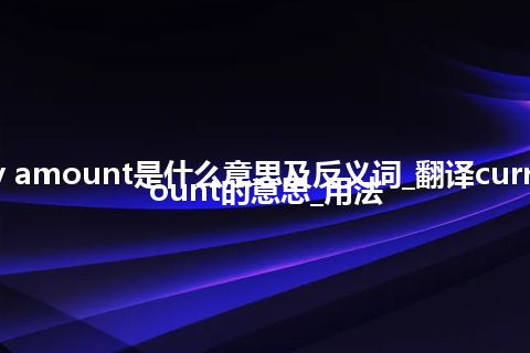 currency amount是什么意思及反义词_翻译currency amount的意思_用法