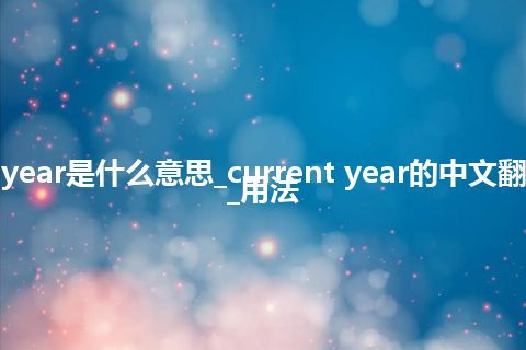 current year是什么意思_current year的中文翻译及用法_用法