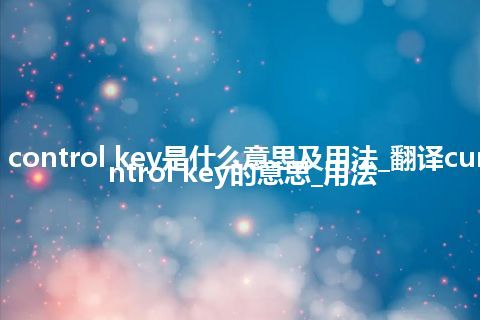 cursor control key是什么意思及用法_翻译cursor control key的意思_用法