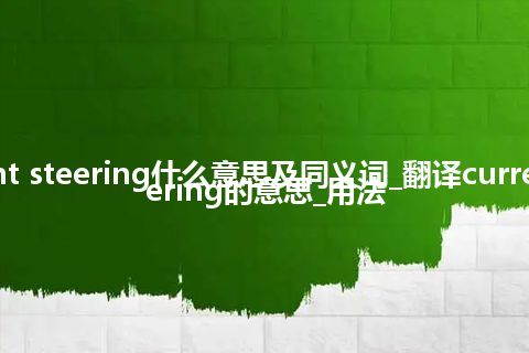 current steering什么意思及同义词_翻译current steering的意思_用法