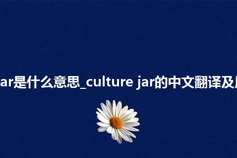 culture jar是什么意思_culture jar的中文翻译及用法_用法