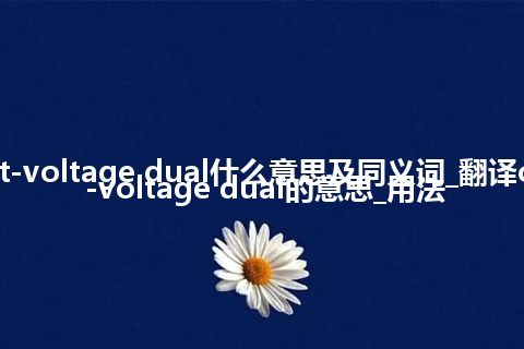 current-voltage dual什么意思及同义词_翻译current-voltage dual的意思_用法