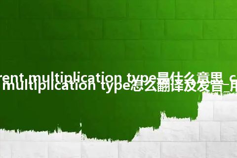 current multiplication type是什么意思_current multiplication type怎么翻译及发音_用法