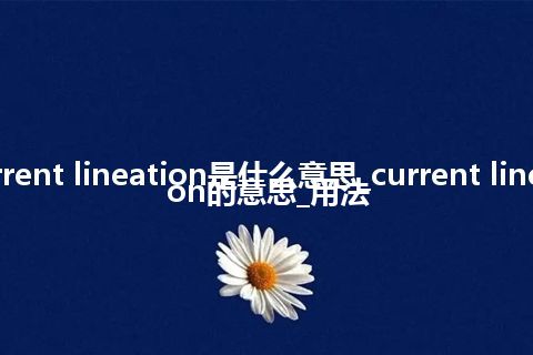 current lineation是什么意思_current lineation的意思_用法