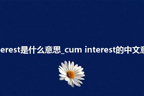 cum interest是什么意思_cum interest的中文意思_用法