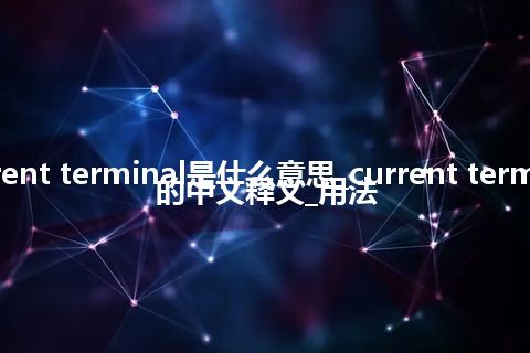 current terminal是什么意思_current terminal的中文释义_用法