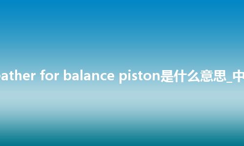 cup leather for balance piston是什么意思_中文意思