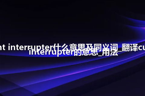 current interrupter什么意思及同义词_翻译current interrupter的意思_用法