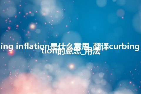 curbing inflation是什么意思_翻译curbing inflation的意思_用法