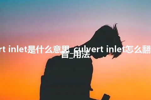 culvert inlet是什么意思_culvert inlet怎么翻译及发音_用法