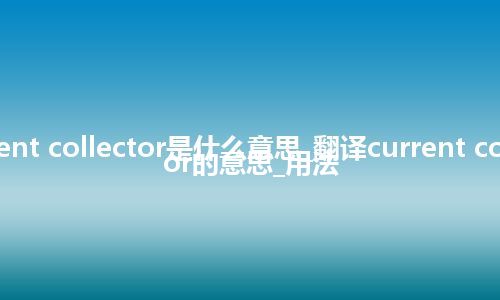 current collector是什么意思_翻译current collector的意思_用法