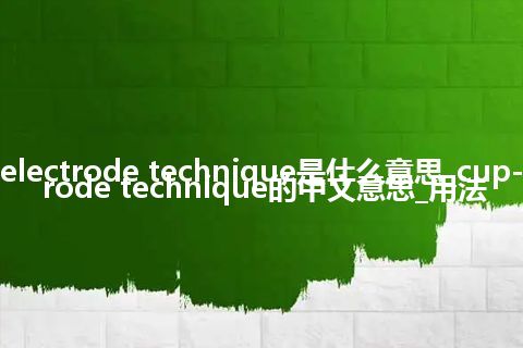 cup-electrode technique是什么意思_cup-electrode technique的中文意思_用法