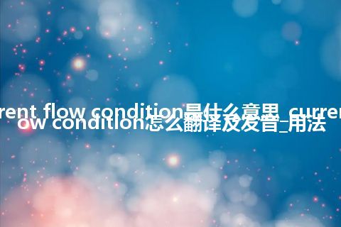 current flow condition是什么意思_current flow condition怎么翻译及发音_用法