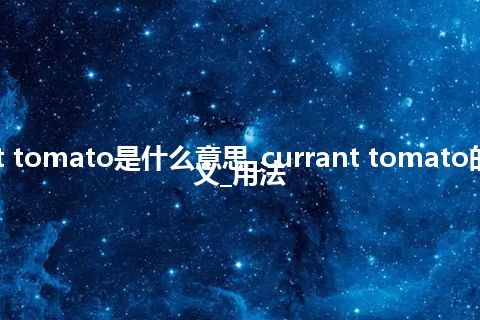 currant tomato是什么意思_currant tomato的中文释义_用法