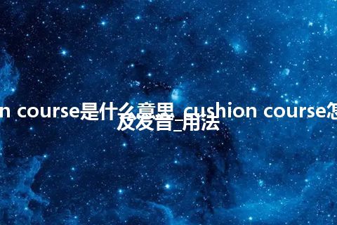 cushion course是什么意思_cushion course怎么翻译及发音_用法