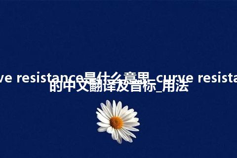 curve resistance是什么意思_curve resistance的中文翻译及音标_用法