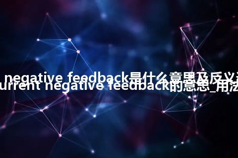 current negative feedback是什么意思及反义词_翻译current negative feedback的意思_用法