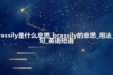 brassily是什么意思_brassily的意思_用法_例句_英语短语