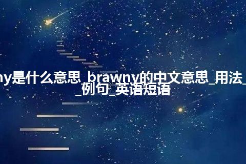 brawny是什么意思_brawny的中文意思_用法_同义词_例句_英语短语