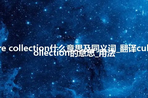 culture collection什么意思及同义词_翻译culture collection的意思_用法